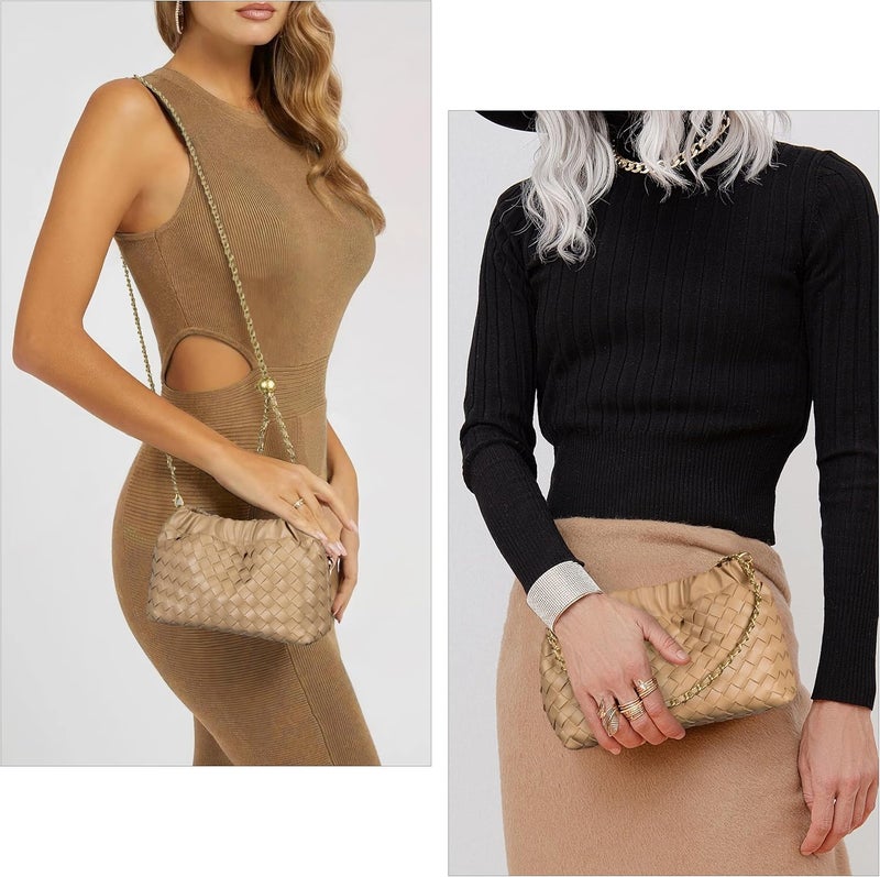 Joryin Woven Women's Crossbody Bag & Evening Purse, Trendy Dumpling Clutch & Hobo Cloud Shoulder Bag Trendy Dumpling Clutch - Image 3